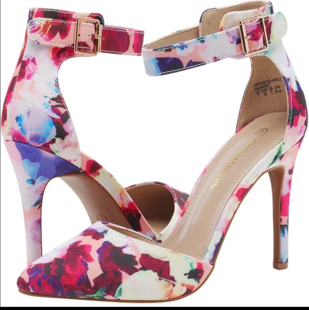 Dream Pairs Floral Stilleto Pumps Size 7